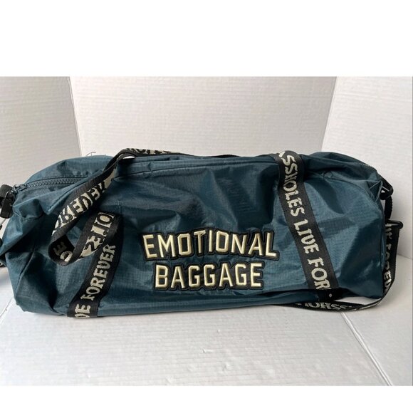 Emotional Baggage Duffel — Teal Travel / Gym Bag, Graphic Strap - Picture 11 of 14